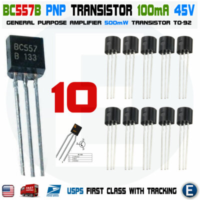 Onsemi BC557BTF PNP Transistor, -100 MA, -45 V, 3-Pin TO-92 RS - Foto 10