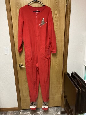Nick & Nora red Monkey 1 piece Footed pajama Costume XL 1X 16 18