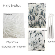 Micro Spazzolini Dentali Monouso Mini Applicatore Punte Spazzola Manico Bianco Nero