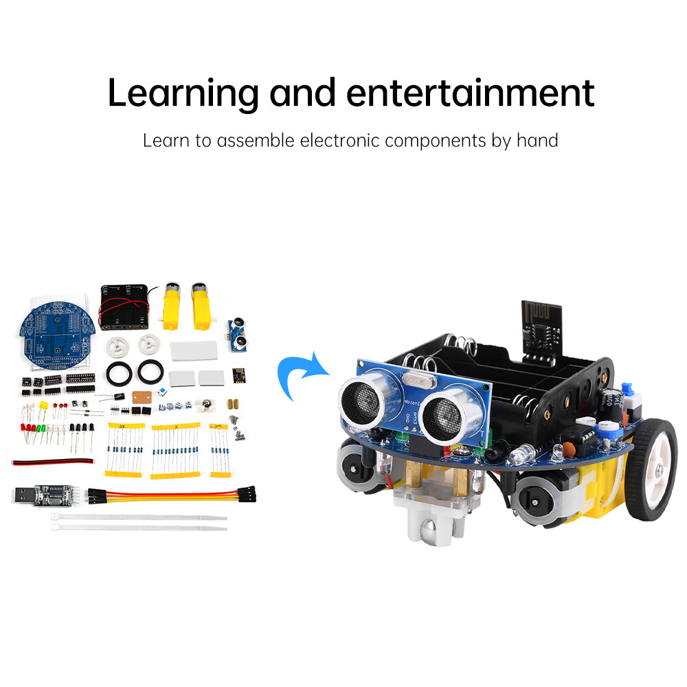 Ultrasonic Obstacle Avoidance Robot Car Kit 51 Microcontroller