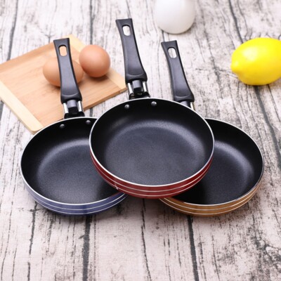 Mini Bratpfanne 12 cm Ei Omelett Topf Pfannkuchen Antihaft Bratpfanne Topf zufällige Farbe UK