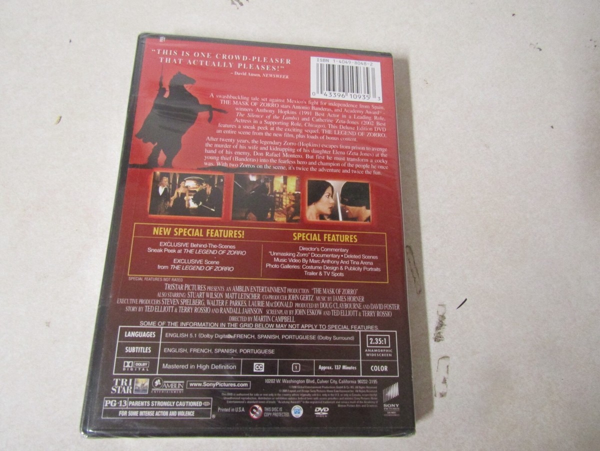 DVD MOVIE BRAND NEW SEALED THE MASK OF ZORO DELUXE EDITION ANTONIO