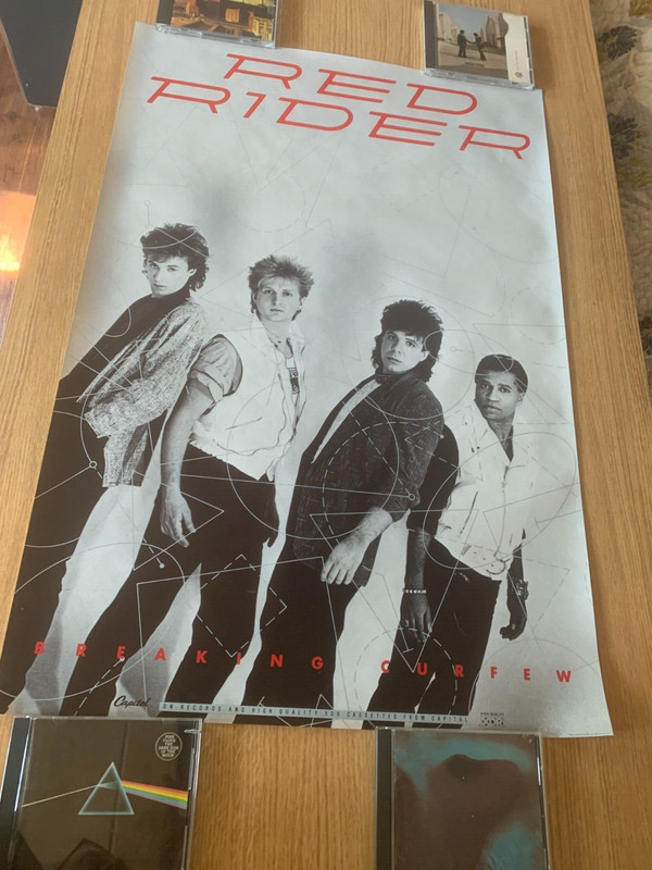 Red Rider 1984 Beaking Curfew Promo Poster Greer Baker Jones Webster Cochrane