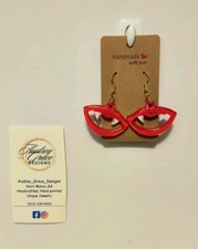 Vampire Fangs Handmade Hand-painted Uvresin Earrings