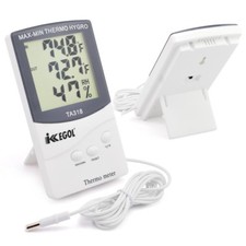 Digital Thermometer Hygrometer LCD Indoor Outdoor Dual Sensor MAX MIN Memory Pro
