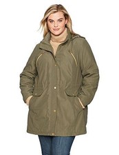 Jones New York Women's Plus Size Hooded Anorak Jacket 1x Uk 18-20 Dusty Sage
