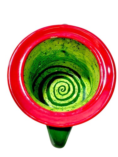 Mayco 2013 Whimsical Attitude rote & grüne Punkte Kontrast innen Keramik Kanister - Bild 14 von 19