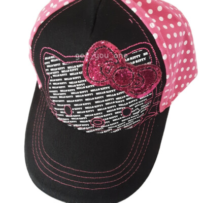 NEW Hello Kitty GIRLS Youth Polka Dot Back Baseball Hat Snapback NEW Hello Kitty GIRLS Youth Polka Dot Back Baseball Hat Snapback