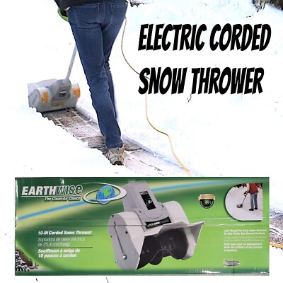 Earthwise SN70010 Electric Corded Snow Thrower, 10-Inch, 9-Amp