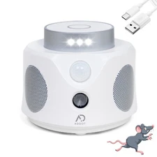 Ultrasonic Auto Detect PIR Flash Light Pest Rodent Mouse Repellent