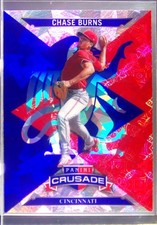 2025 Panini Crusade Chase Burns #65 Reds Crusade Blue Cracked Ice