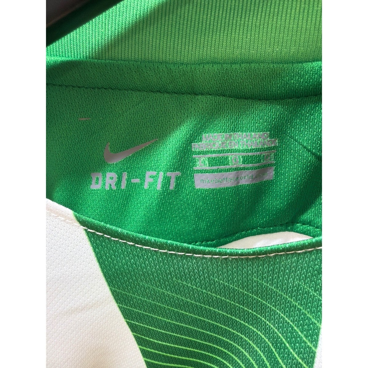 Nike Atletico Nacional Medellin Soccer Jersey Green White Postobon Mens L View 3