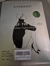 EversWe Microfiber Tights Extra Soft Opaque Clover Green Size Small Medium