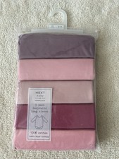 BNWT Next Baby Girls Long Sleeve Vests Bodysuits 3-6 Months Pack of 5