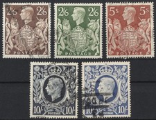 Great Britain #249-251a King George VI High Values Arms Postage 1939 Stamps Used
