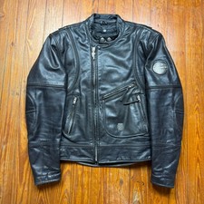 Giacca pelle Harley Davidson vintage uomo media nera moto tasca D
