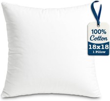 18x18 Throw Pillow Insert, 100 Cotton Cover, Down Alternative Cotton cover,