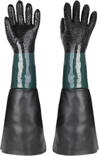 23.6 Sandblasting Gloves Double Layer Protective PU Rubber for Sandblast Cabinet