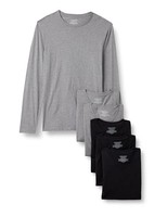 Amazon Essentials Herren Langarmshirt Baumwolle 6Er-Pack Grau/Schwarz XL