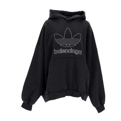 Balenciaga Hoodie Large Fit in Black Unisex Pullover & Strick Schwarz