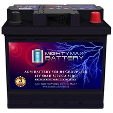 Mighty Max MM-H4 Group 140R 12V 50Ah 80RC Battery Replaces Audi A4 1.8Liter 1998