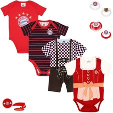 FC Bayern München Babybody Dirndl Lederhose Schnuller Band Body Baby Logo FCB