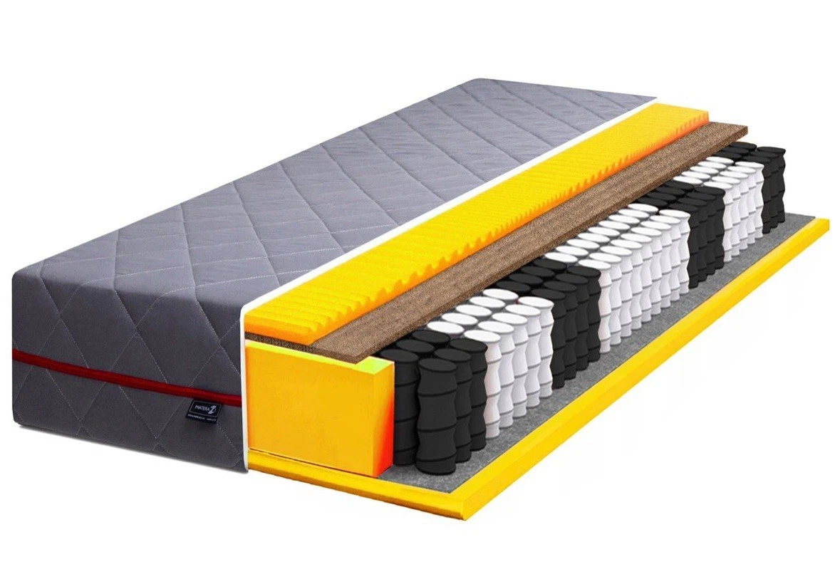 Mattress grey 160x200: massage, coconut, pocket spring, H3