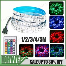 LED Strip Lights Battery Operated Dimmable RGB 2835 TV Back Lighting + Remote