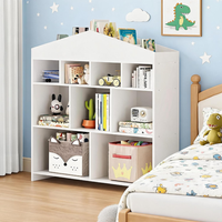 Kinderregal Mit 9 FäChern, Naturholz, Spielzeugregal