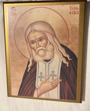 Vintage Orthodox Icon, Monks Craft, Blanco,TX7.25”x5.75”