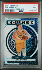 2024 Panini Obsidian Equinox Luka Doncic #23 Blue Deep Sea 1/5 PSA 9 Mint Lakers