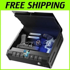 Portable Fingerprint Pistol Safe with Power Supply