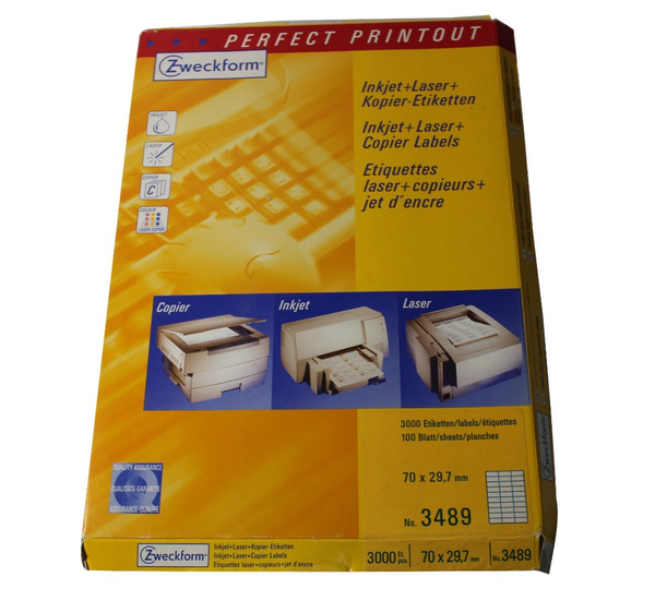 Avery Zweckform - 3000 Universal Etiketten Papier - 70 X 29,7 Mm , 3489-image