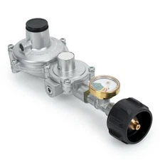 Stanbroil Horizontal Two Stage Propane Regulator with Gauge, Standard 3/8 Female