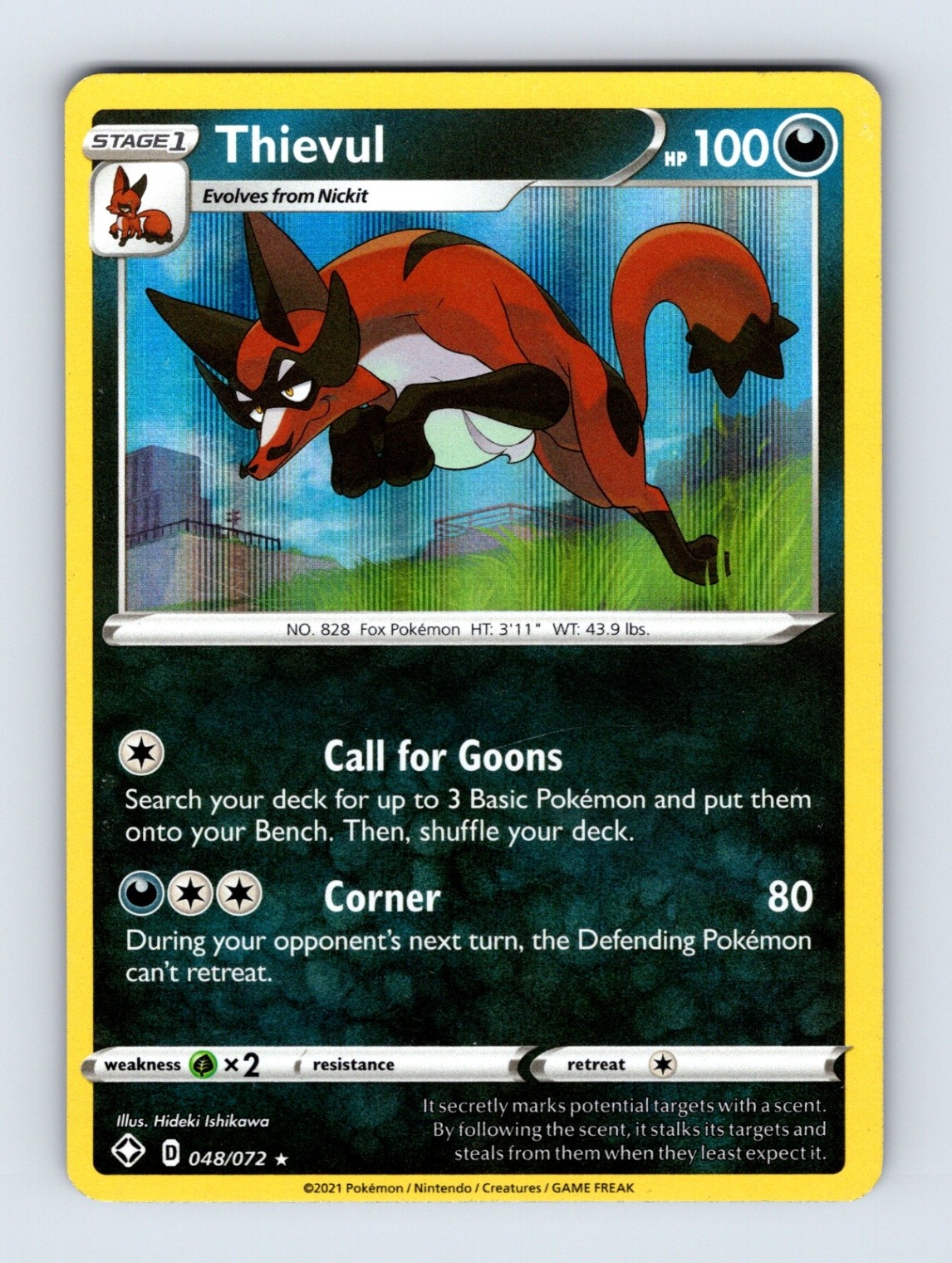 Thievul - Shining Fates 048/072 - Holo Rare - NM - Pokémon TCG