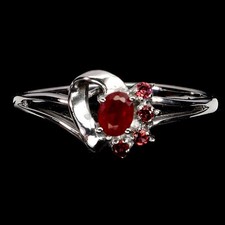 925 Sterling Silver Ring Oval Ruby 4x3mm Rhodolite Garnet Gemstone Jewelry Sz 8