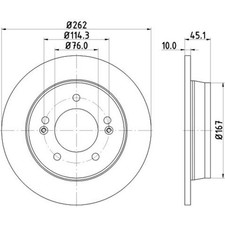 HELLA Bremsscheiben hinten Ø262 mm Voll für Hyundai i30 Coupe GD KIA Cee'D