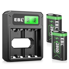 Rechargeable 2800mAh Battery x 2 + Charger for Xbox Series X|S One Controller