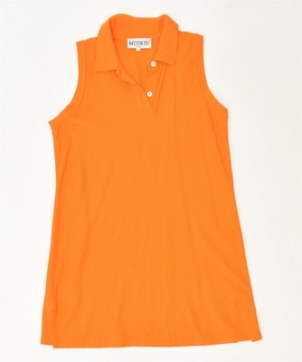 MITHO'S Mädchen Polokleid 15-16 Jahre XL orange Baumwolle klassisch Vintage SO09