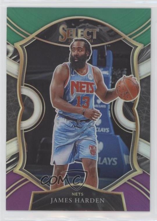 2020-21 Panini Select Concourse Green White Purple Prizm James Harden #12 0q7