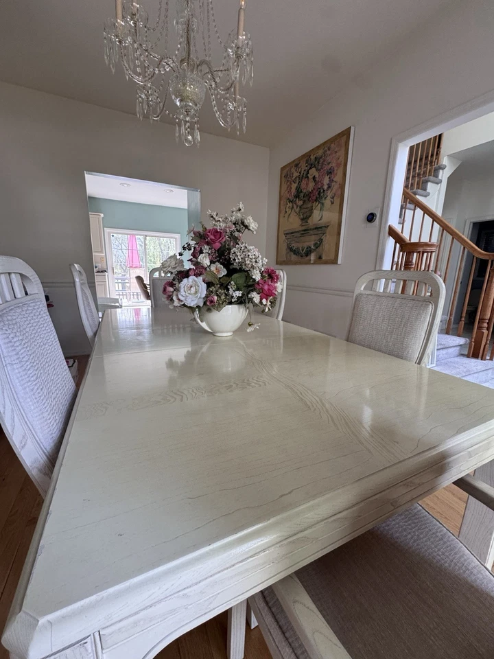 Stanley furniture 10-piece Dining room Table Set White Washed - Image 3 of 4