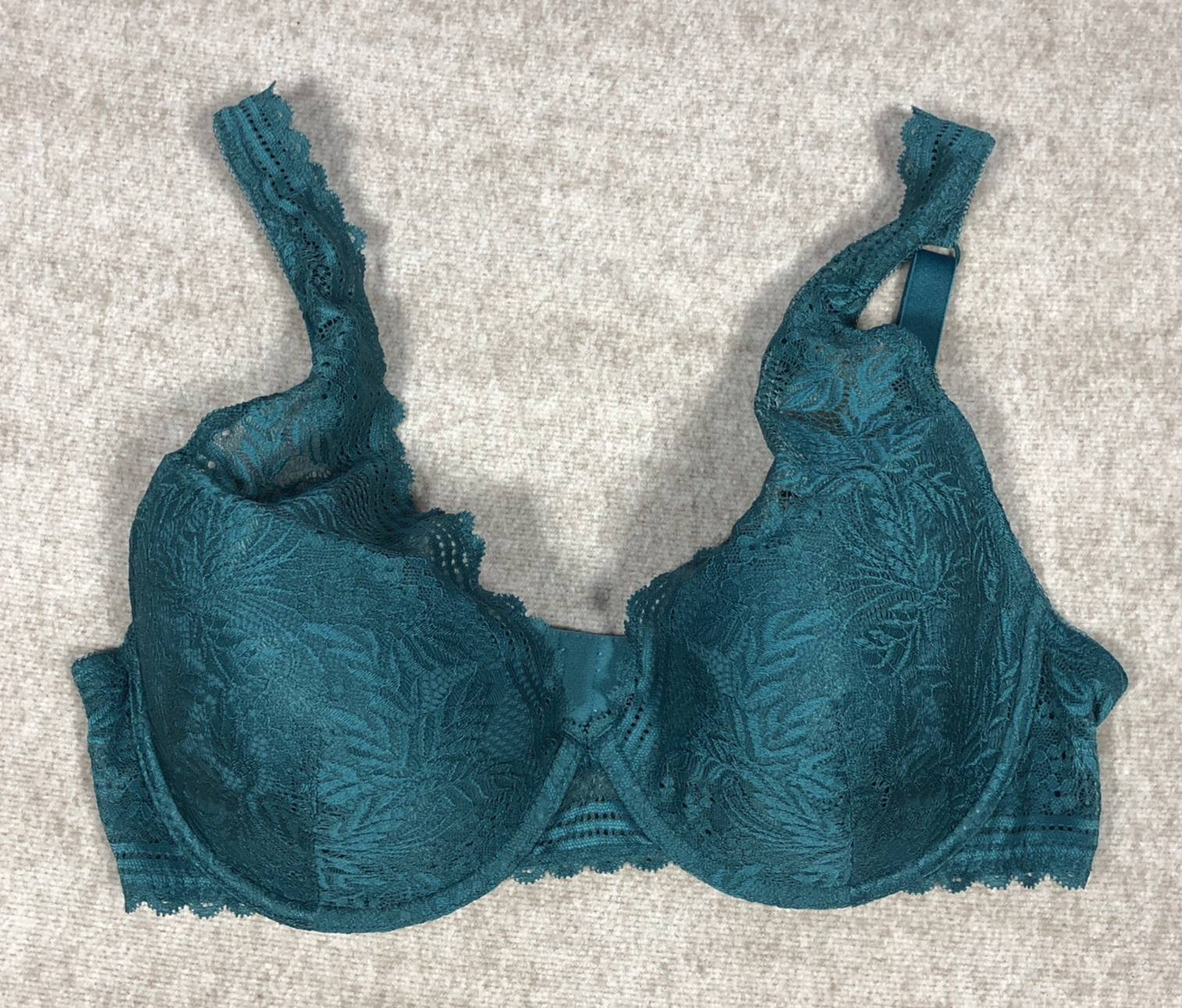 LA REDOUTE COLLECTIONS Signatures Jeanne Halterneck Bra UK 36D Green Lace