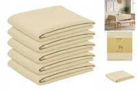Tischdecke 5 Stk. Rechteckig Cremeweiß 110X140 Cm Leinen-Optik