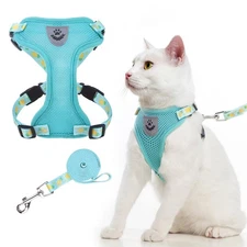 Cat Harness and Leash Set, Soft Breathable Mesh Adjustable Kitten Vest Harness