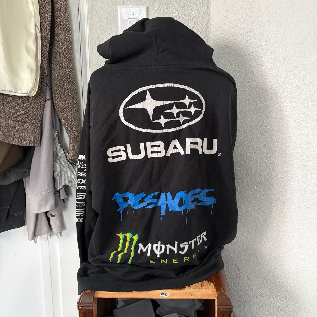 Vintage DC Shoes Subaru Rally Team Ken Block 43 Monster Energy Full Zip Hoodie View 2