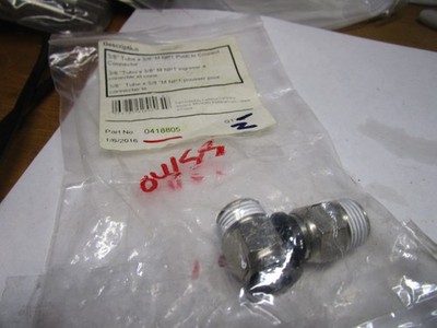 3/8'' Tube x 3/8'' M 22.5mmH NPT Nickel Plated Brass DynaFlo PTC Connector QTY  2
