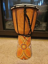 12in Tall 6in Wide Handmade And Painted Djembe Drum