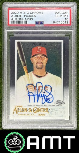 Albert Pujols PSA 10 2020 Topps Allen & Ginter Chrome Auto Angels 5013