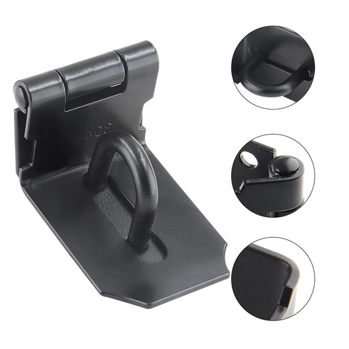 Piutouyar 2Pcs Door Hasp Latch Lock 90 Degree 90 Degree,3inch, Black  - Picture 3 of 7