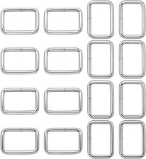 Metal Rectangle Ring Buckles Square Strap Webbing Belt Rings Non Welded 1.25" X
